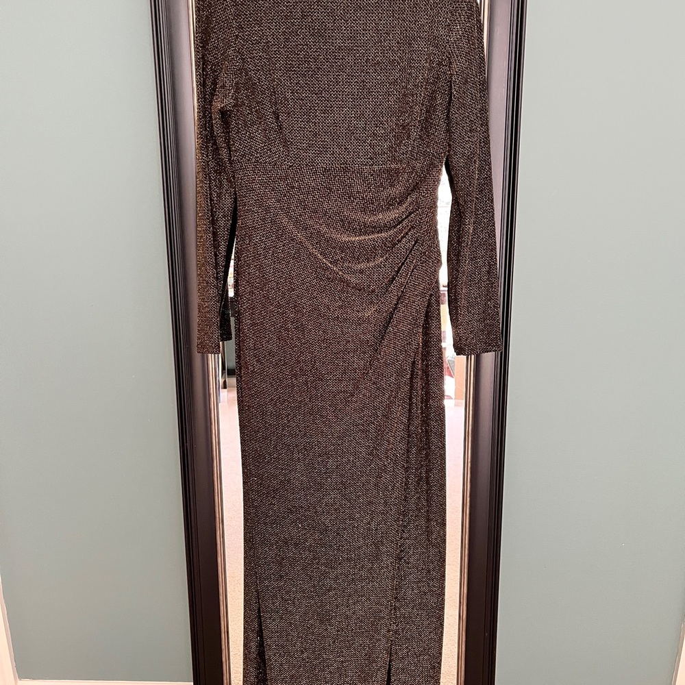 Metallic Knit Evening Dress- Ralph Lauren
